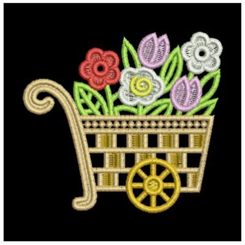 FSL Flower Cart Machine Embroidery Design