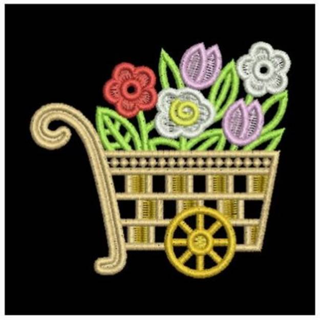 Picture of FSL Flower Cart Machine Embroidery Design