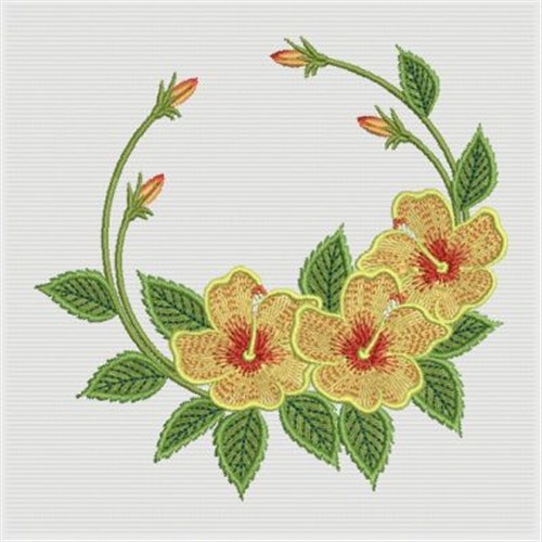 Tropical Hibiscus Machine Embroidery Design