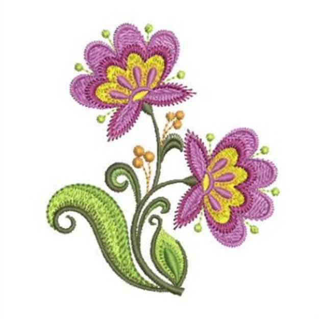 Picture of Fancy Jacobean Floral Machine Embroidery Design