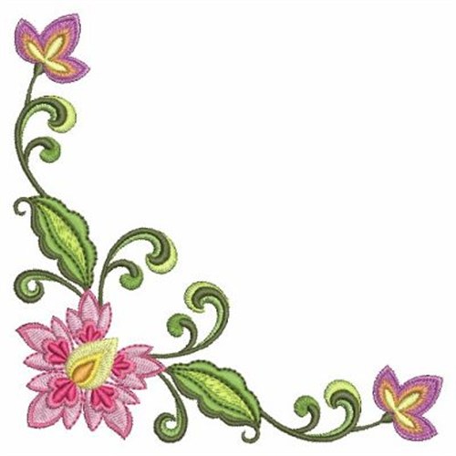 Blooming Corner Machine Embroidery Design