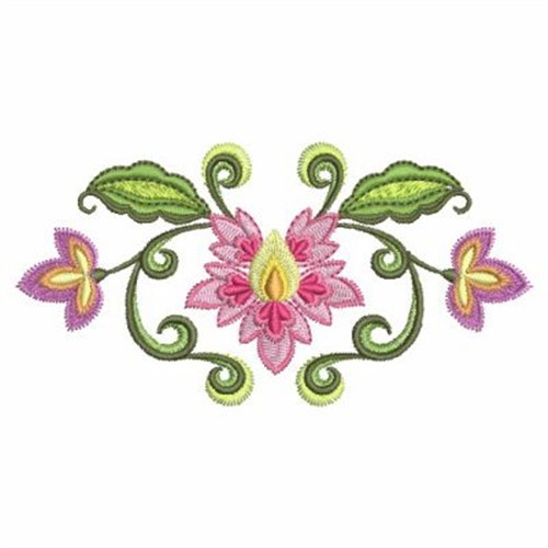 Jacobean Floral Machine Embroidery Design