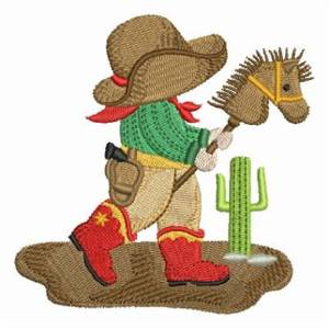 Picture of Stick Horse Cowboy Machine Embroidery Design