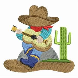 Picture of Cowboy With Guitar Machine Embroidery Design