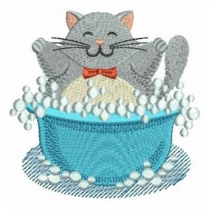 Picture of Bath Cat Machine Embroidery Design