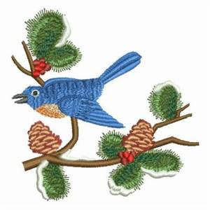 Picture of Bird In Tree Machine Embroidery Design