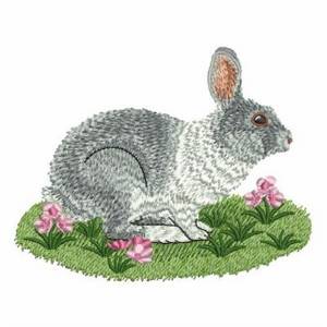 Picture of Gray Bunny Machine Embroidery Design