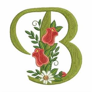 Picture of Rose Alphabet B Machine Embroidery Design