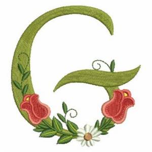 Picture of Rose Alphabet G Machine Embroidery Design