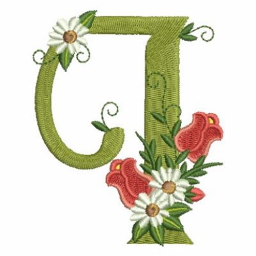 Rose Alphabet I Machine Embroidery Design