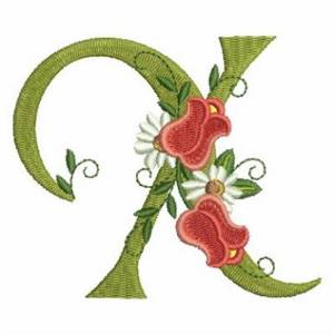 Picture of Rose Alphabet X Machine Embroidery Design