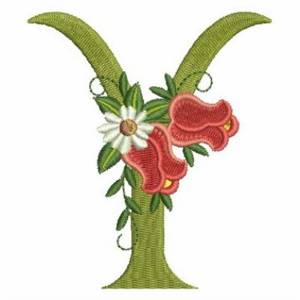 Picture of Rose Alphabet Y Machine Embroidery Design