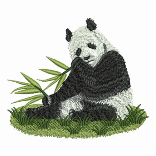 Giant Panda Eating Machine Embroidery Design