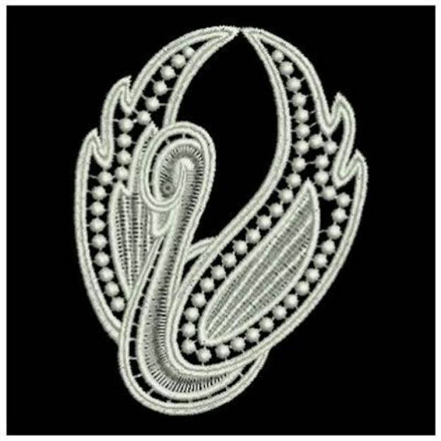 Picture of Beautiful FSL Swan Machine Embroidery Design