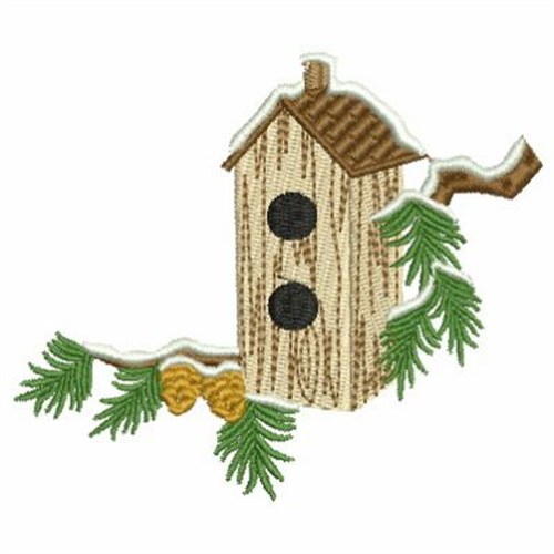 Winter Birdhouses Machine Embroidery Design