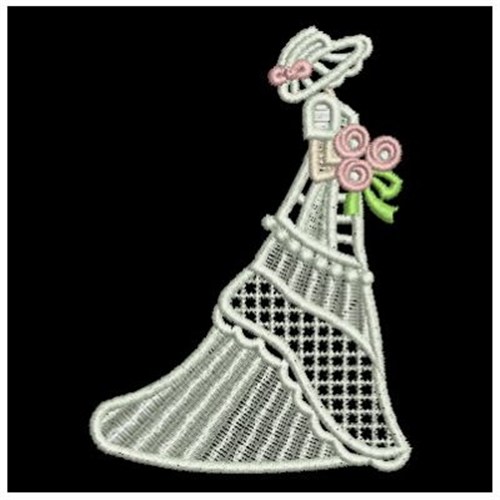 FSL Wedding Dress Machine Embroidery Design