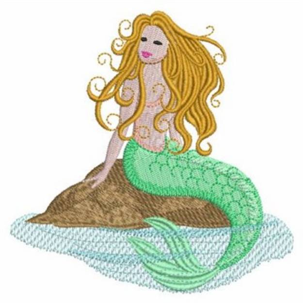 Picture of Sitting Mermaid Machine Embroidery Design