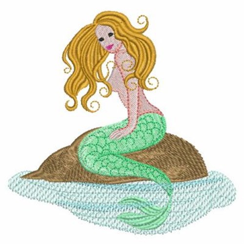 Posing Mermaid Machine Embroidery Design