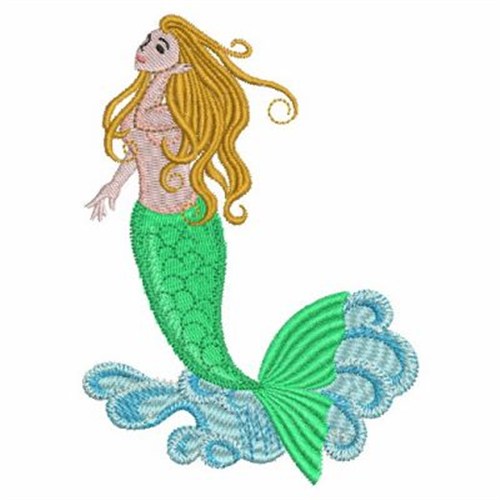 Breaching Mermaid Machine Embroidery Design