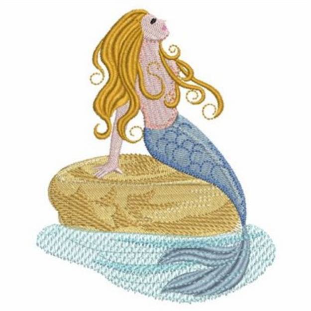 Picture of Sun Bathing Mermaid Machine Embroidery Design