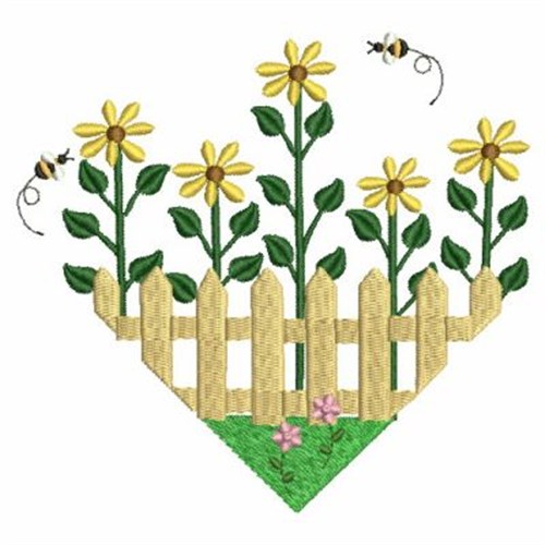 Country Floral Scene Machine Embroidery Design