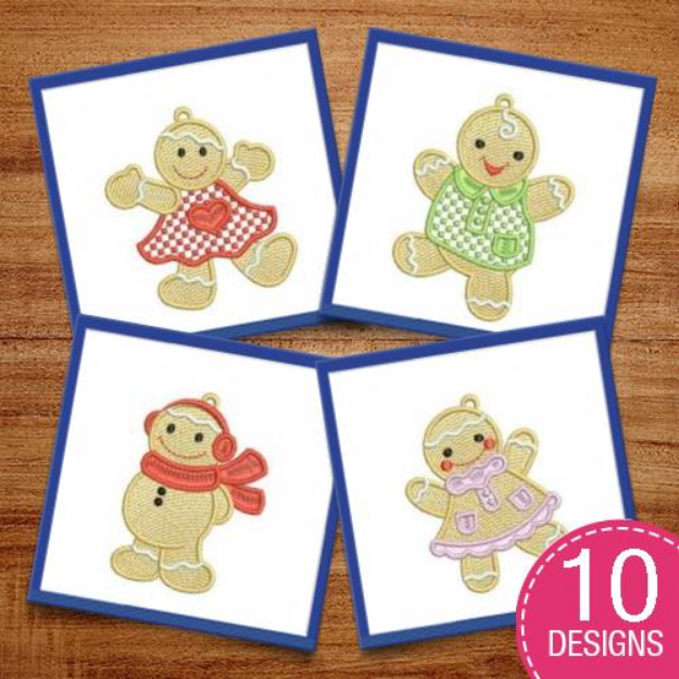 Picture of FSL Gingerbread Men Embroidery Design Pack