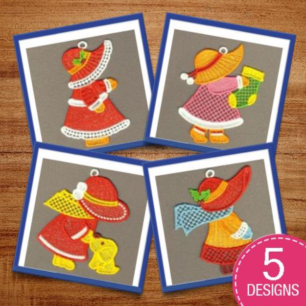 Picture of FSL Christmas Sunbonnet Embroidery Design Pack