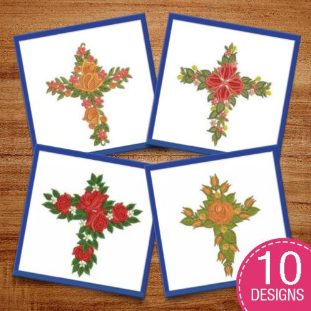 Picture of Rose Cross 2 Embroidery Design Pack