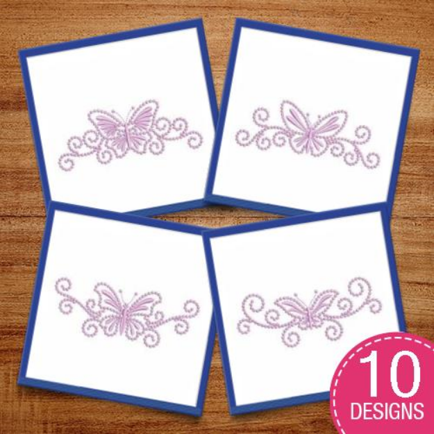 Picture of Candlewicking Butterfly Border Embroidery Design Pack