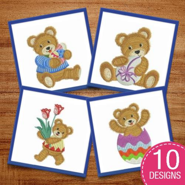 Picture of Easter Teddy Bears Embroidery Design Pack