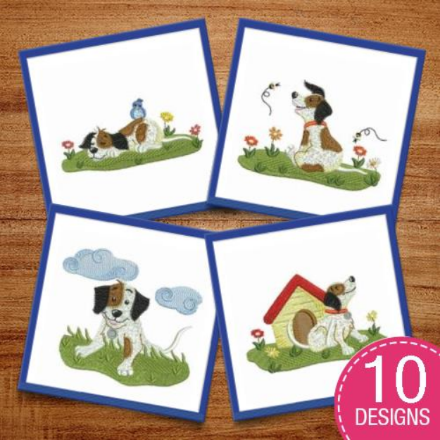 Picture of Playful Dog Embroidery Design Pack