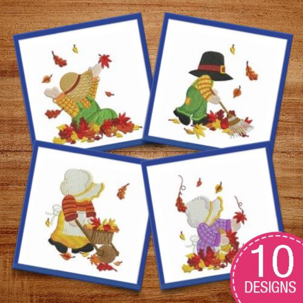 Picture of Sunbonnets in Autumn Embroidery Design Pack