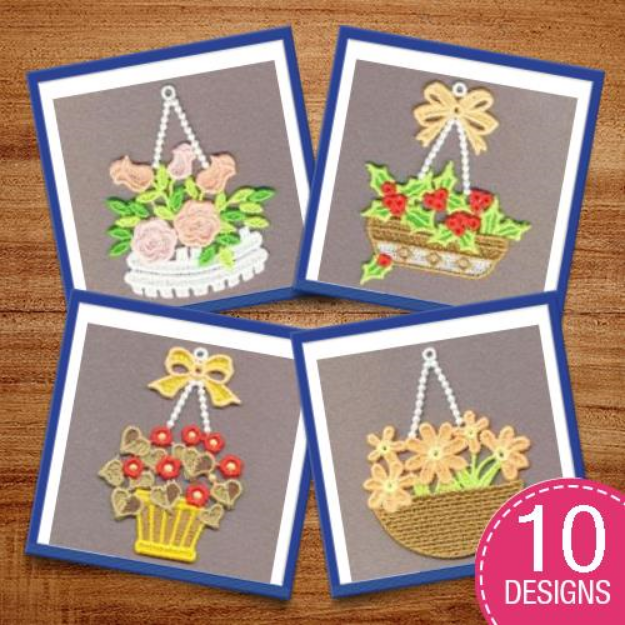 Picture of FSL Floral Baskets Embroidery Design Pack