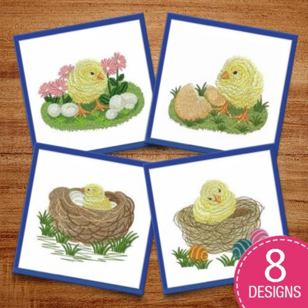 Picture of Easter Egg Chicks Embroidery Design Pack