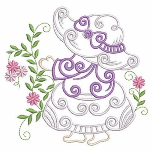 Curly Sunbonnet Machine Embroidery Design
