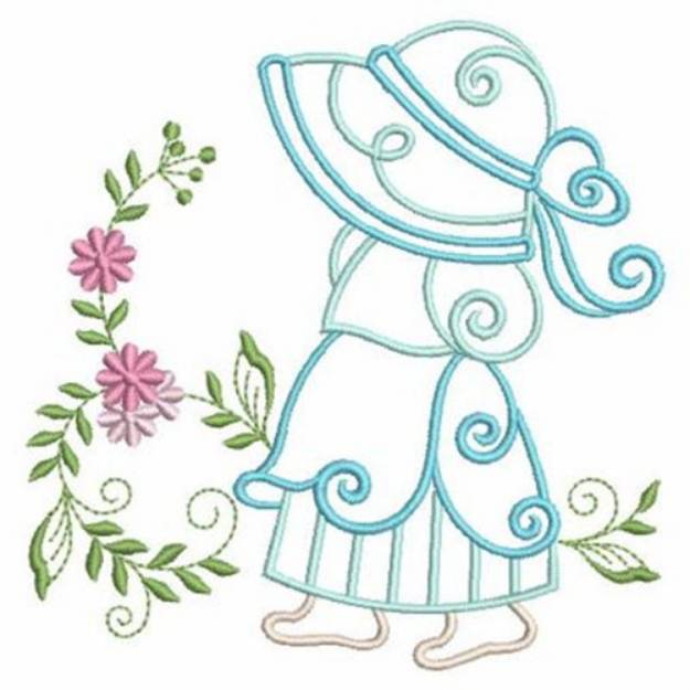 Picture of Curly Sunbonnet Girl Machine Embroidery Design