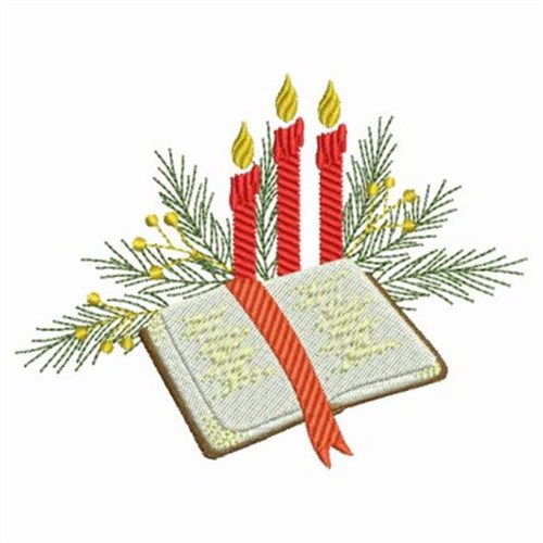 Bible & Candle Machine Embroidery Design