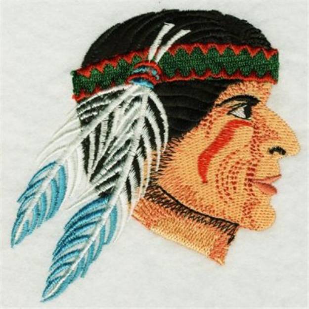 Picture of American Indian Profile Machine Embroidery Design