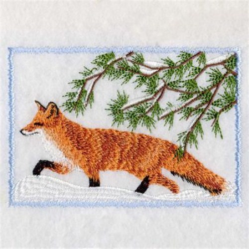 Walking Fox Machine Embroidery Design
