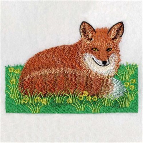 Laying Fox Machine Embroidery Design