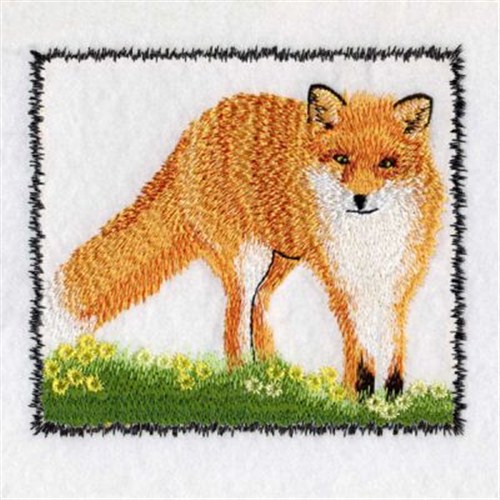 Standing Fox Machine Embroidery Design