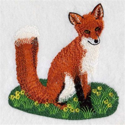 Sitting Fox Machine Embroidery Design