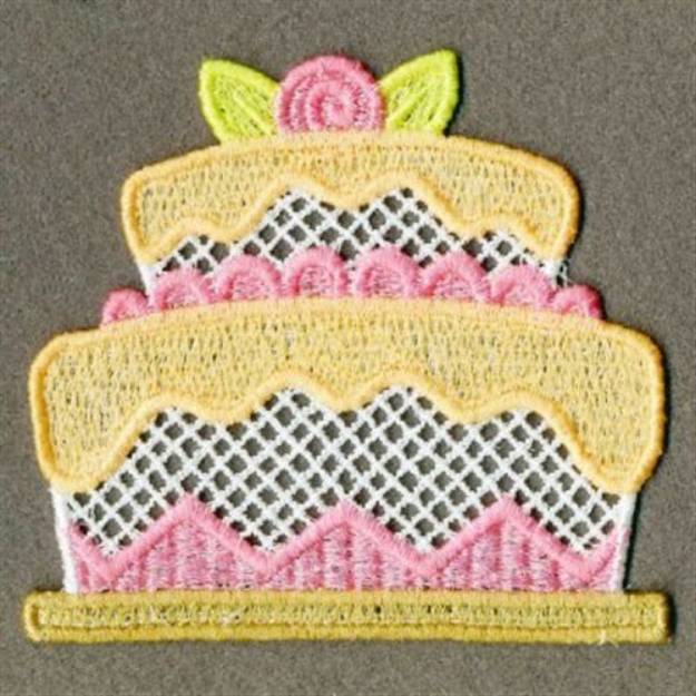 Picture of FSL Rose Cake Machine Embroidery Design