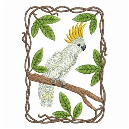 Crested Cockatoo Machine Embroidery Design
