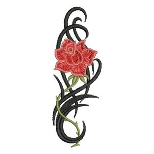 Tribal Swirl Rose Machine Embroidery Design