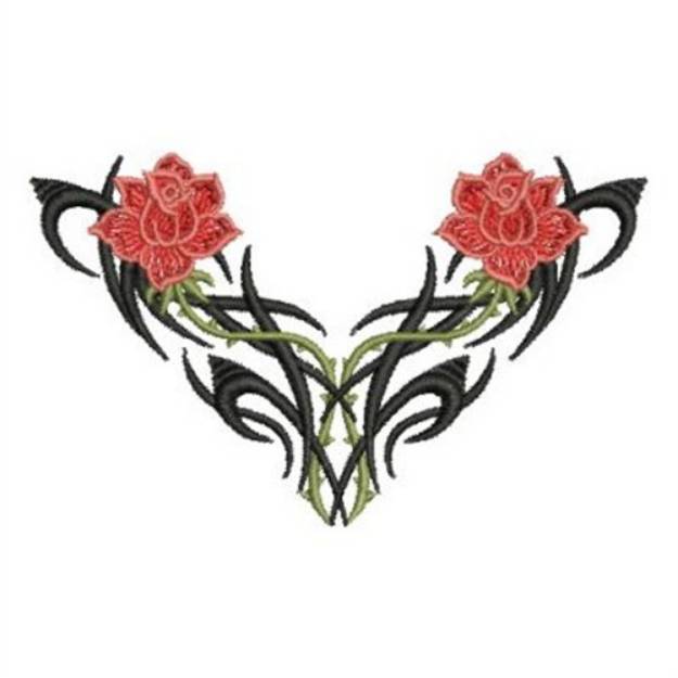 Picture of Tribal Roses Neckline Machine Embroidery Design