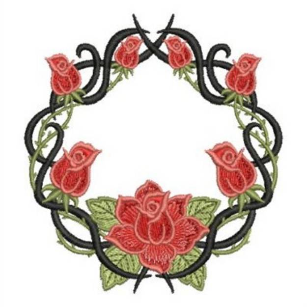 Picture of Tribal Roses Wreath Machine Embroidery Design