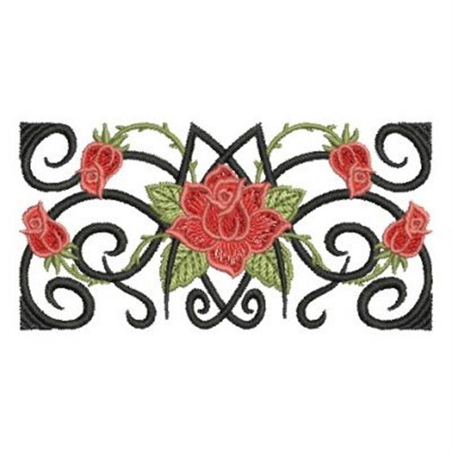 Tribal Rose Rectangle Machine Embroidery Design