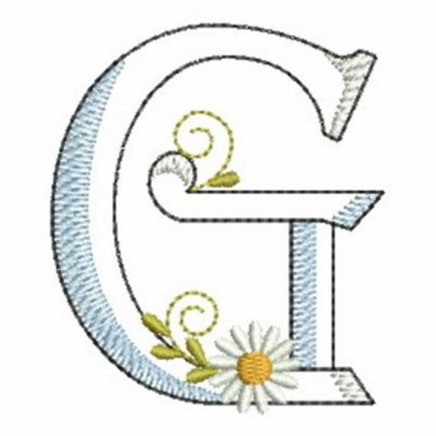 Picture of Daisy Letter G Machine Embroidery Design