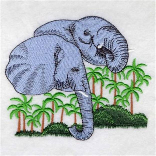 Picture of Two Elephants Machine Embroidery Design